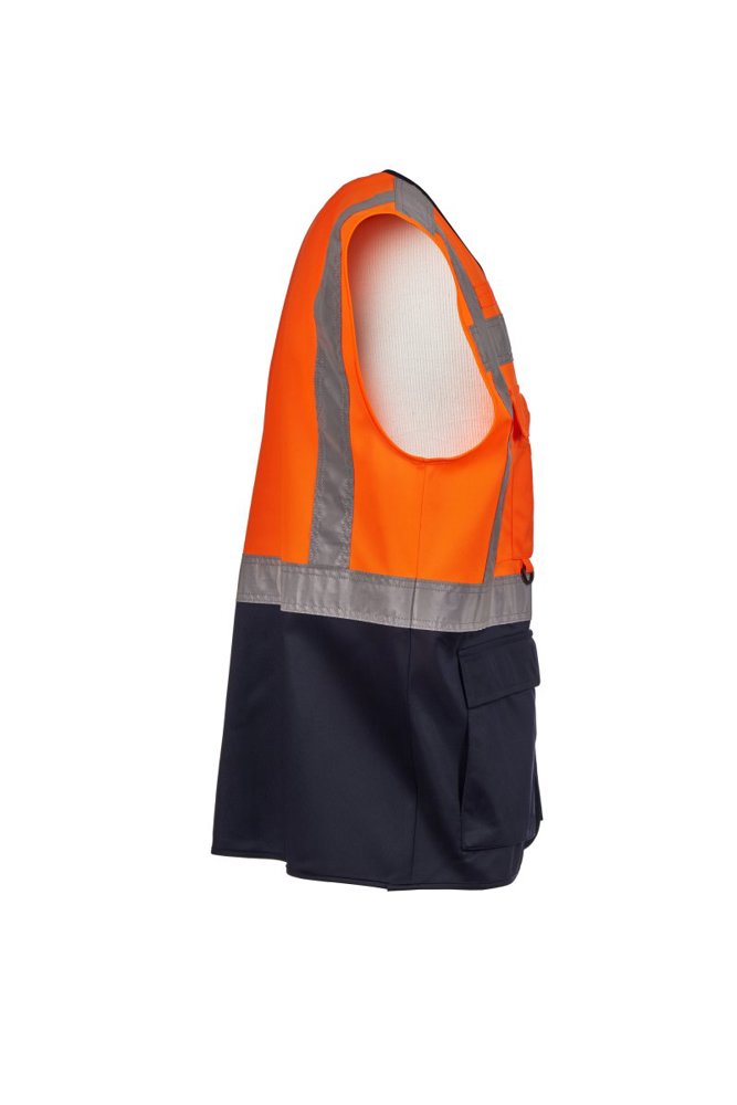 Extrovert fluorescent orange/navy blue L