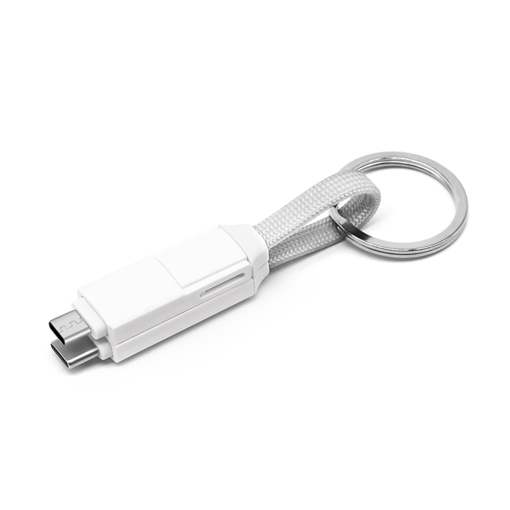 2 in 1 magnetische sleutelhanger oplaadkabel - Wit