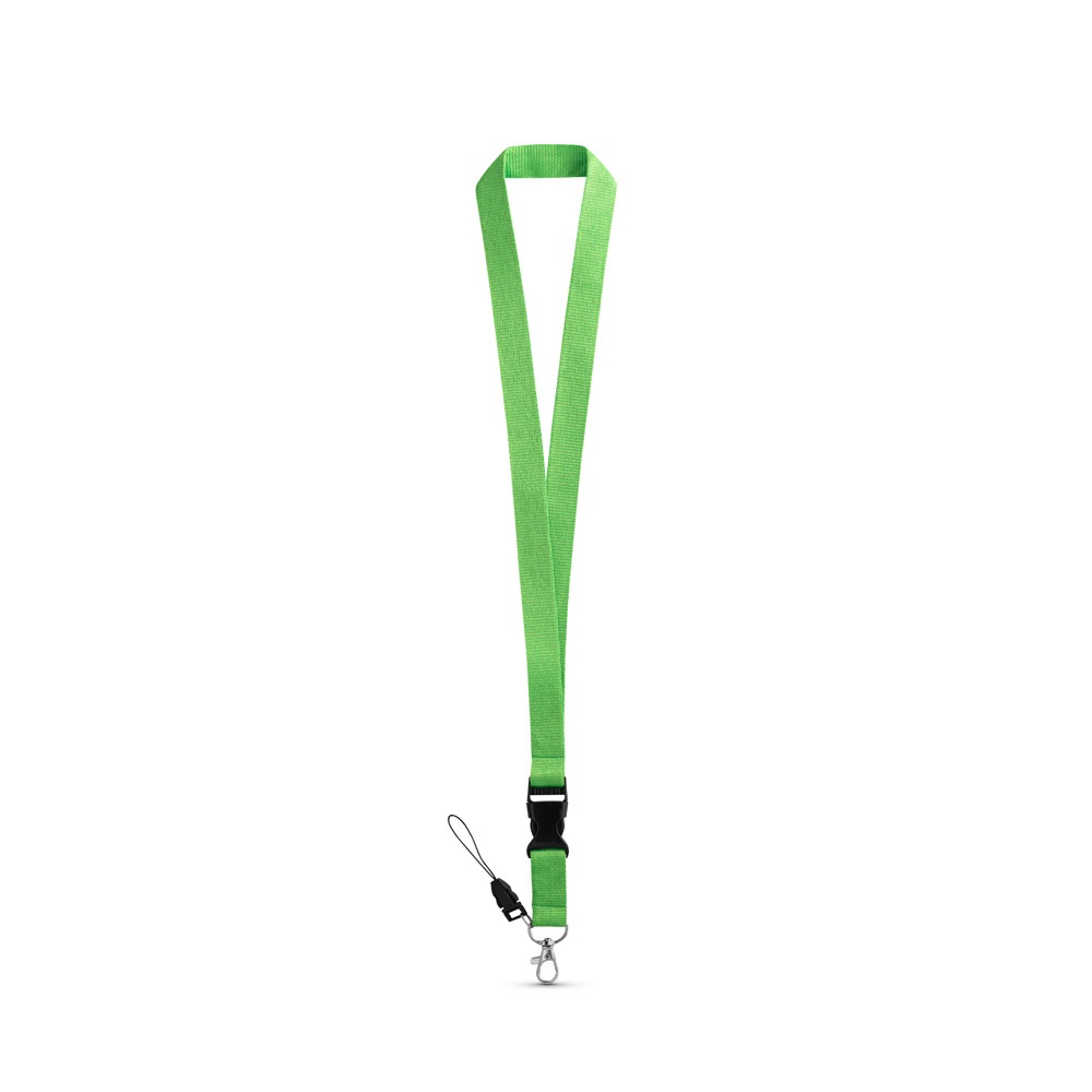 ANQUETIL. Polyester lanyard met metalen karabijnhaak - Licht Groen