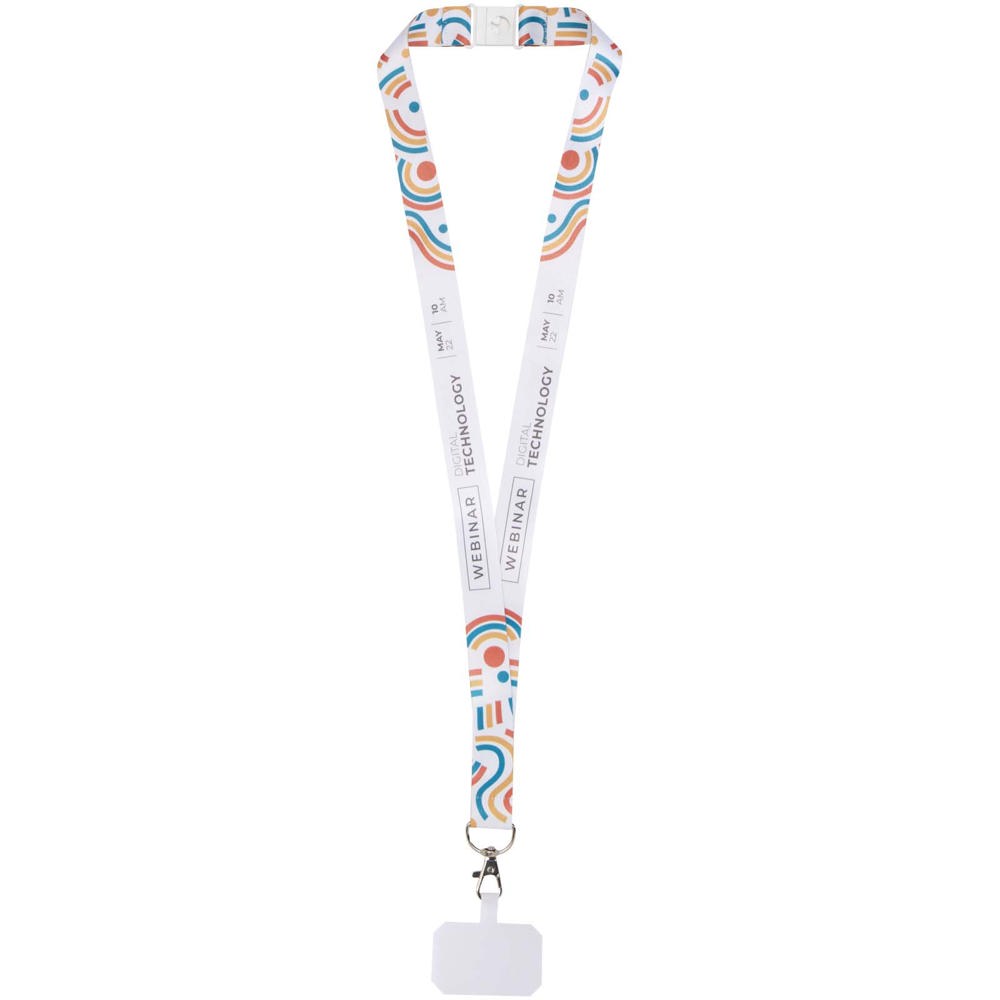 Addie sublimatie RPET-lanyard met telefoonhouder en veiligheidssluiting