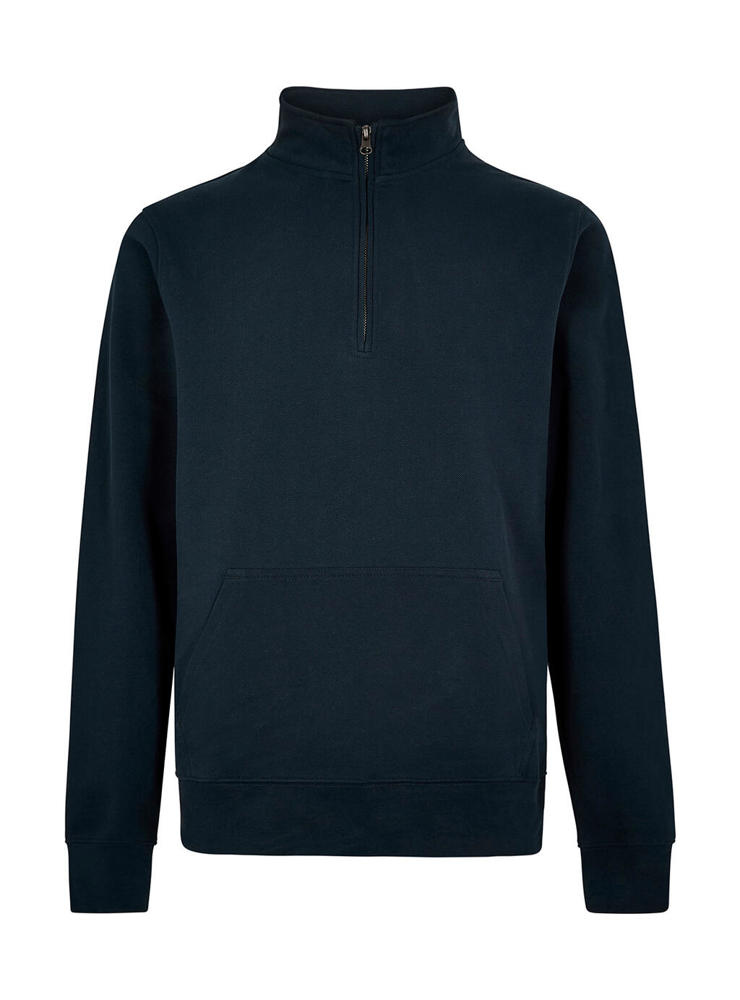 1/4 Zip Pique Sweatshirt - Navy