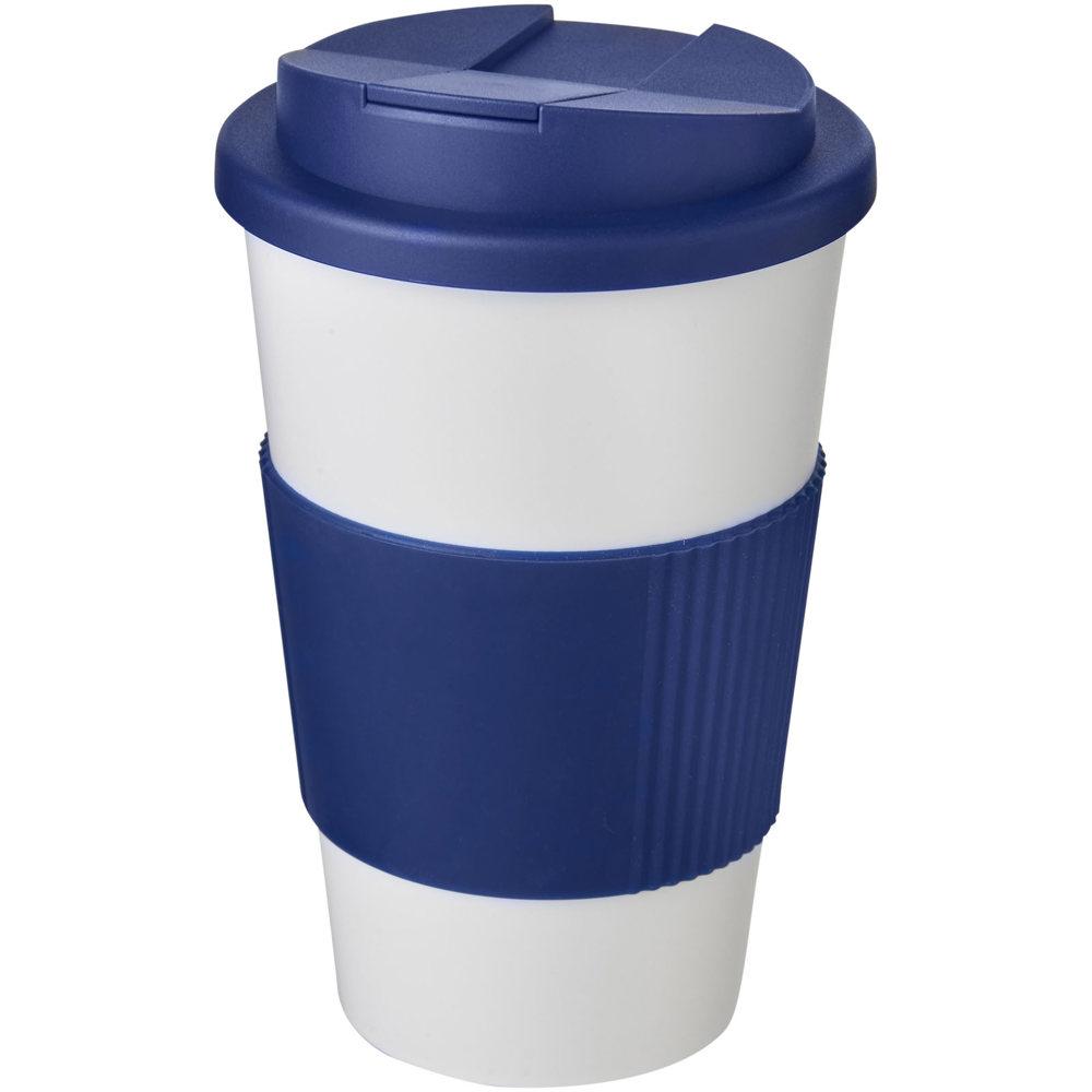 Americano® 350 ml geïsoleerde beker met handvat - wit, blauw