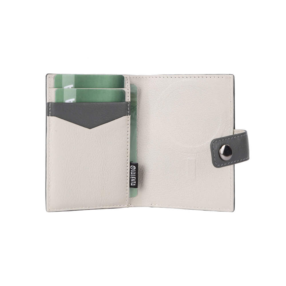 Card Wallet Leather MagSafe Luxe Grey
