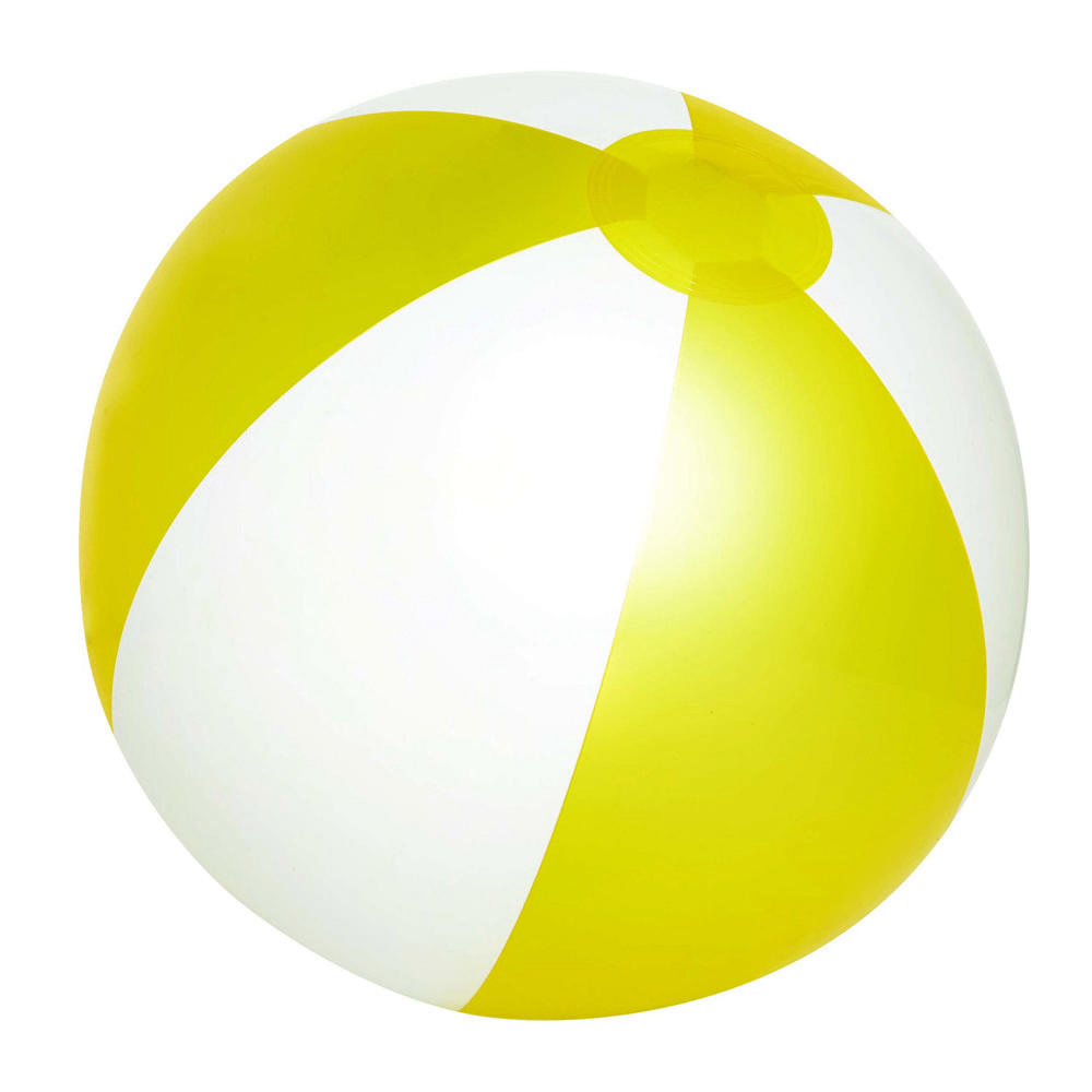 ATLANTIC SHINY - Opblaasbare strandbal - geel, wit