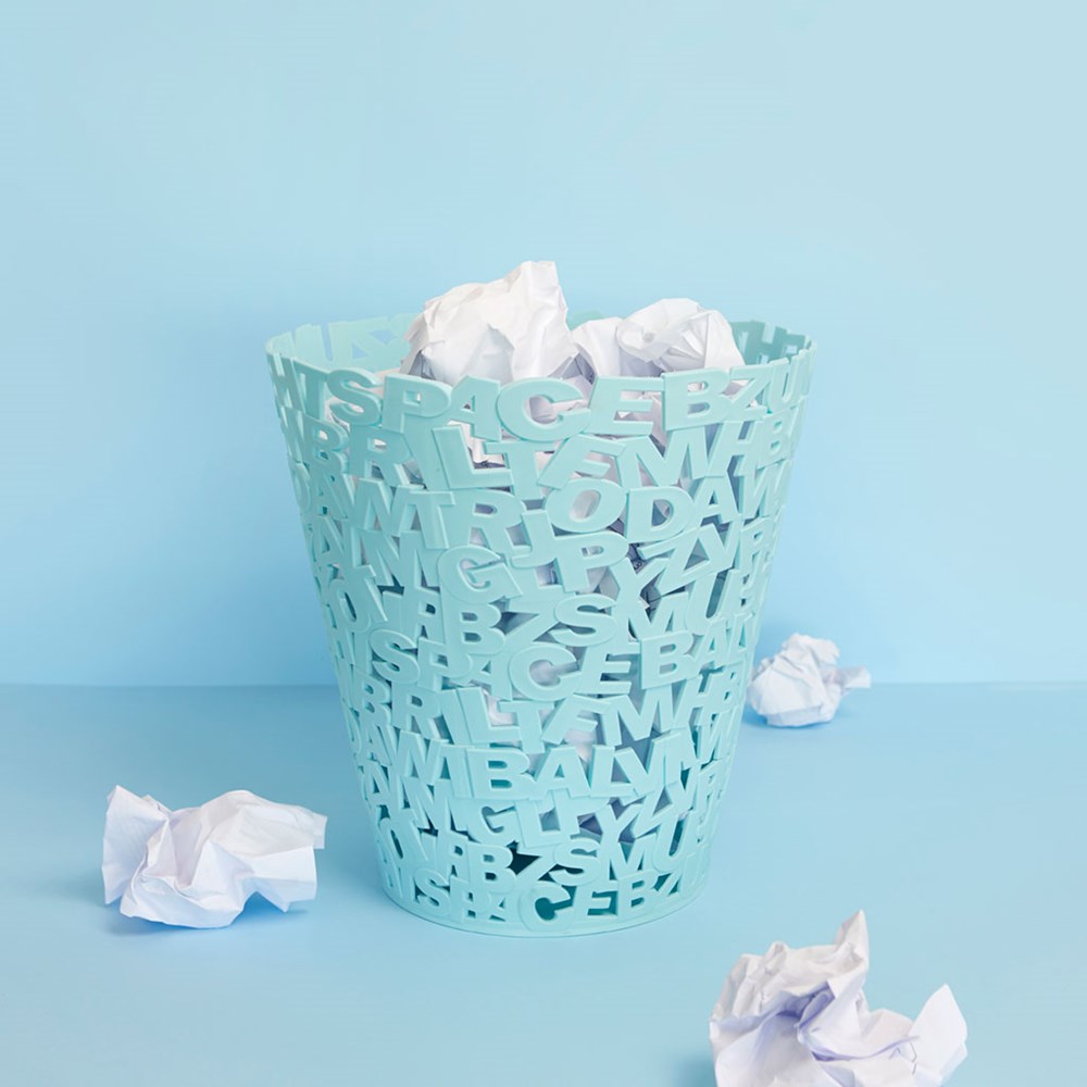 Afvalbak,Letters,turquoise,plastic