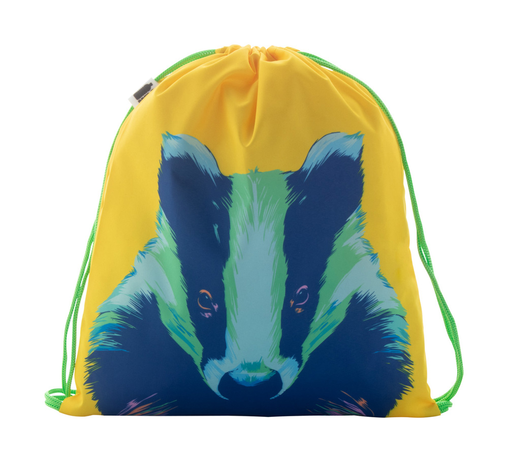 CreaDraw Kids RPET - custom made gemaakte tas met trekkoordsluiting voor kinderen - Groen/Wit