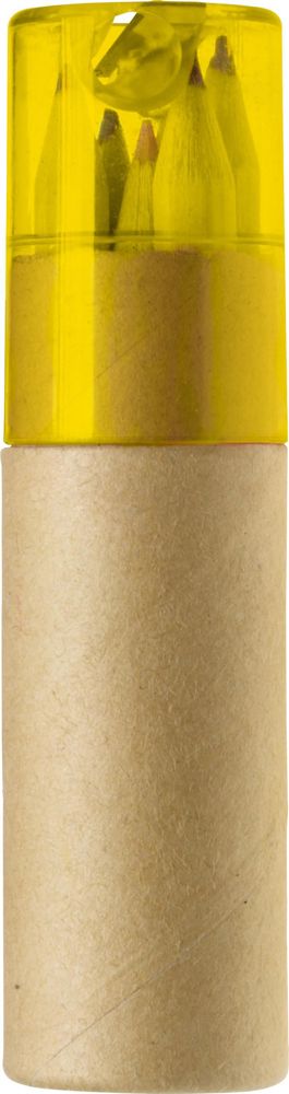 ABS en kartonnen koker met potloden Libbie - Geel