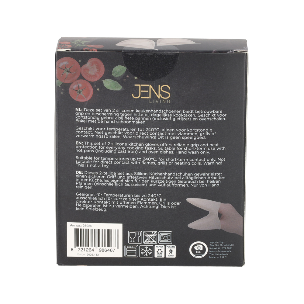 JENS Living Siliconen Ovenhandschoen Zand /2