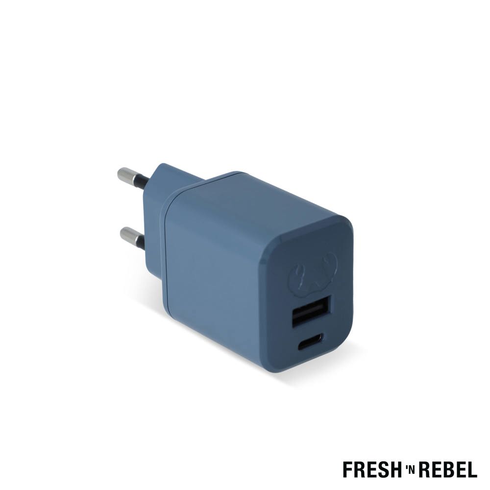 2WC30 I Fresh 'n Rebel Mini Charger USB-C + A PD // 30W - Dive Blue