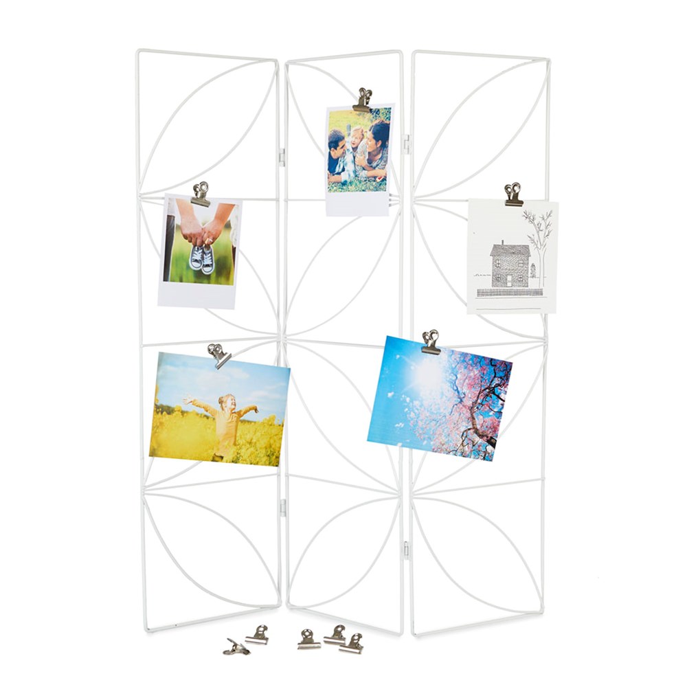 Fotohouder,Biombo,wit,metaal