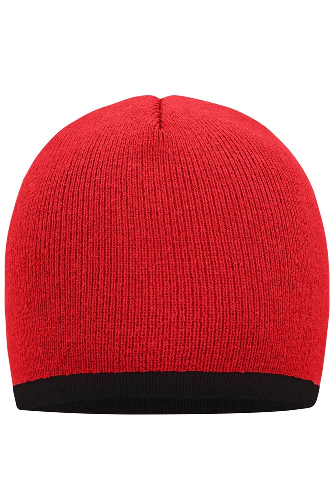 Beanie with Contrasting Border - Rood/zwart (ca. Pantone 1788C
blackC)