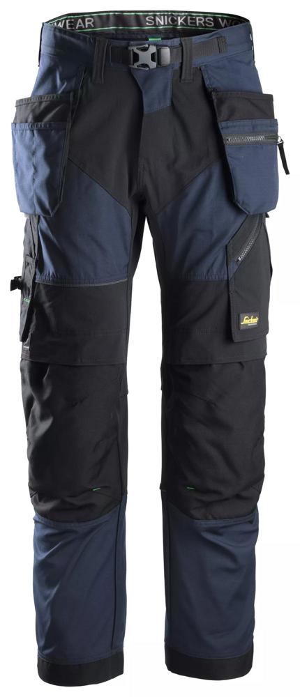 FlexiWork, Werkbroek+ met holsterzakken - Donker Blauw - Zwart (9504)
