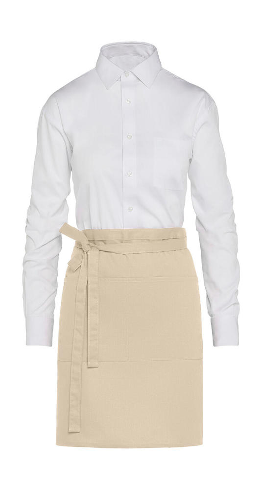 BRUSSELS - Short Bistro Apron with Pocket - Natural
