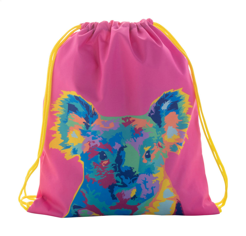 CreaDraw Kids - custom made gemaakte tas met trekkoordsluiting voor kinderen - geel/wit
