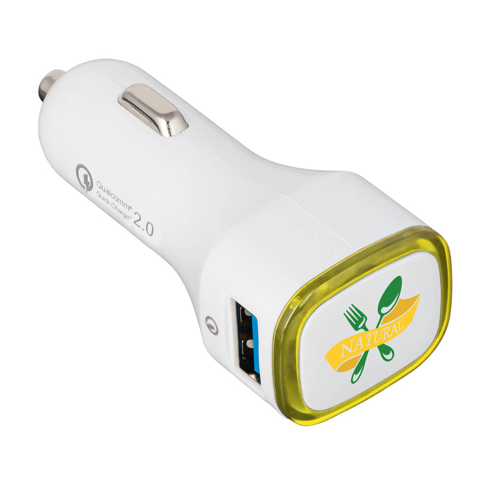 USB car charger Quick Charge 2.0® COLLECTION 500 - geel, wit / geel