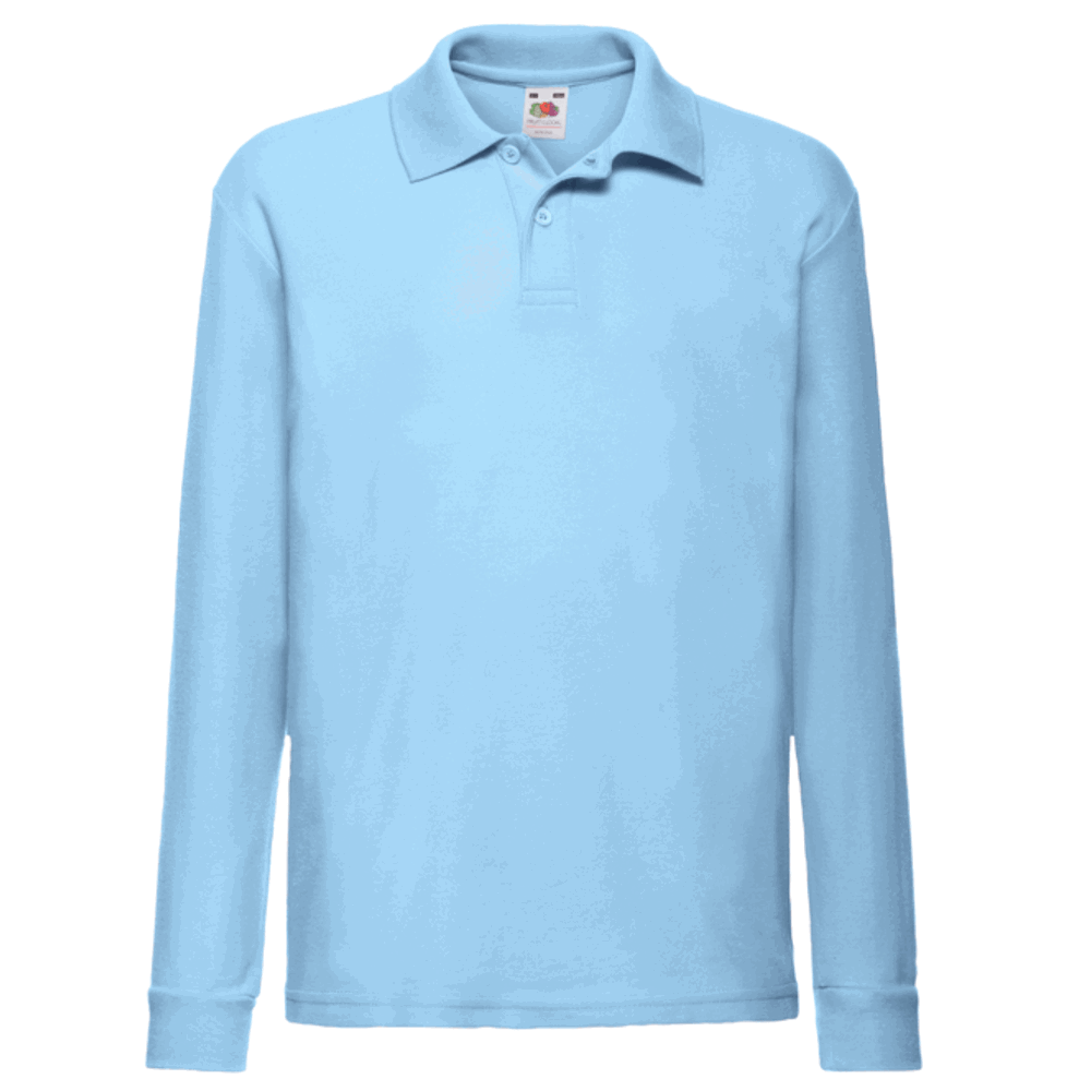 632010 - Kids polo met lange mouwen - Pastelblauw