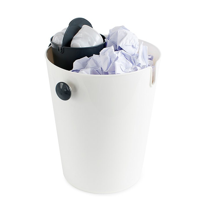 Afvalbak,Combo,10 L,wit/grijs