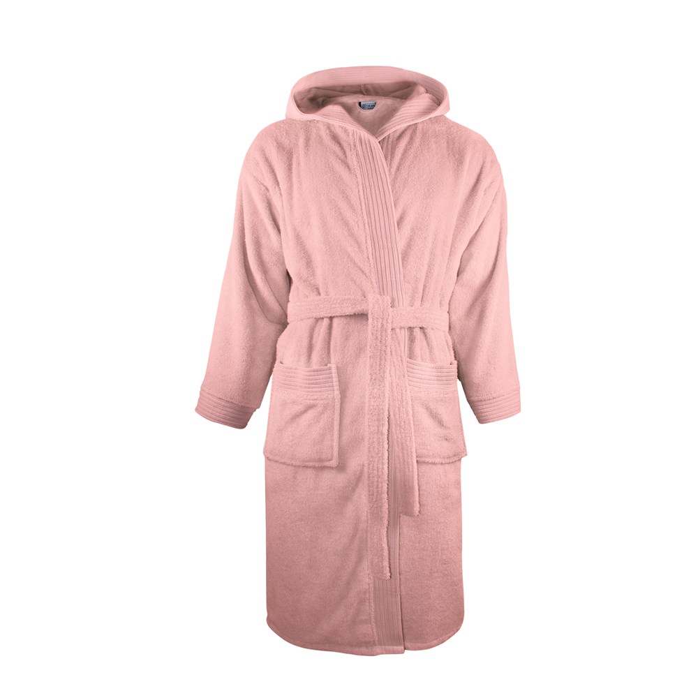 Bathrobe Hooded - Zalm