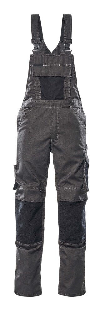 Amerikaanse overall met kniezakken - donkerantraciet/zwart