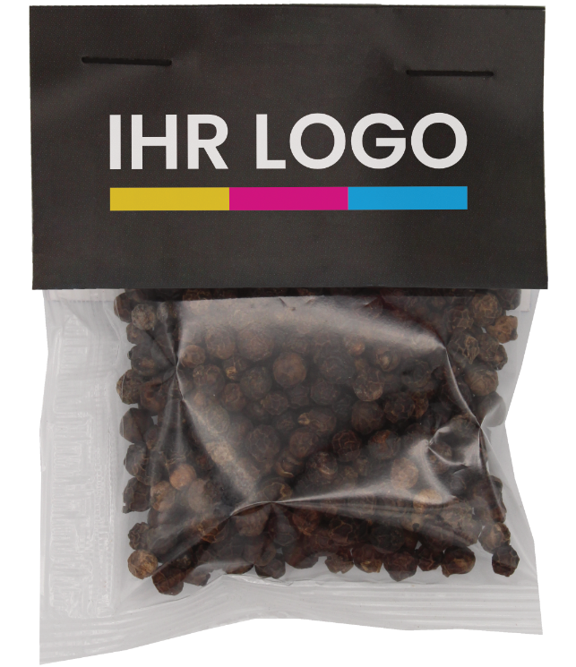 Hele zwarte peper met kop van de klant