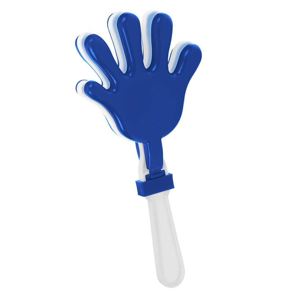 Handklapper, mini - wit/blauw