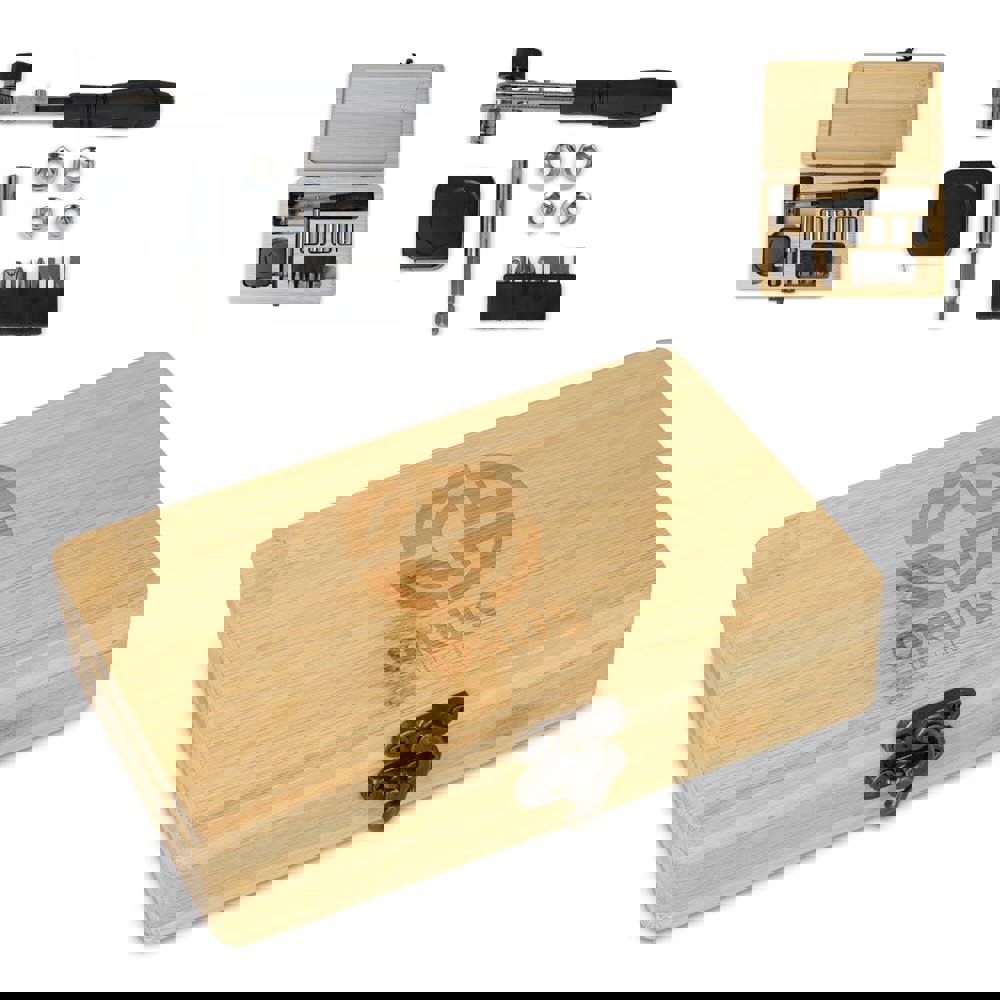 13-delige gereedschapsset in bamboe doos