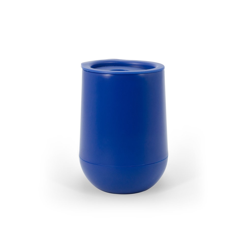 ADLINGTON. Luchtgeïsoleerde dubbelwandige PP-reisbeker - Blauw