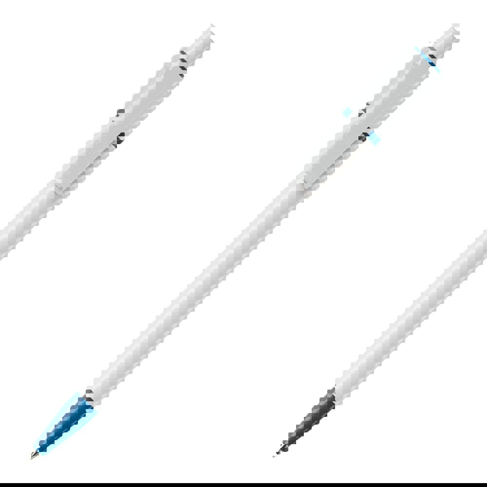 Balpen Baron hardcolour - Wit / Lichtblauw