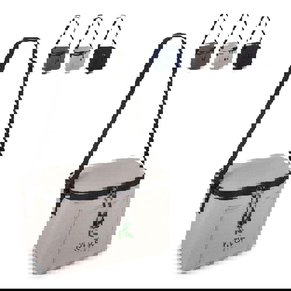 600D gerecycled PET koeltas voor 6 blikjes 25 x 14.5 x 15.5 cm 5 L