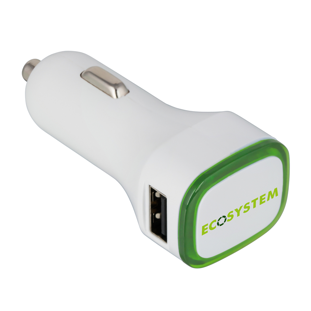 USB car charger COLLECTION 500 - lichtgroen, wit / lichtgroen